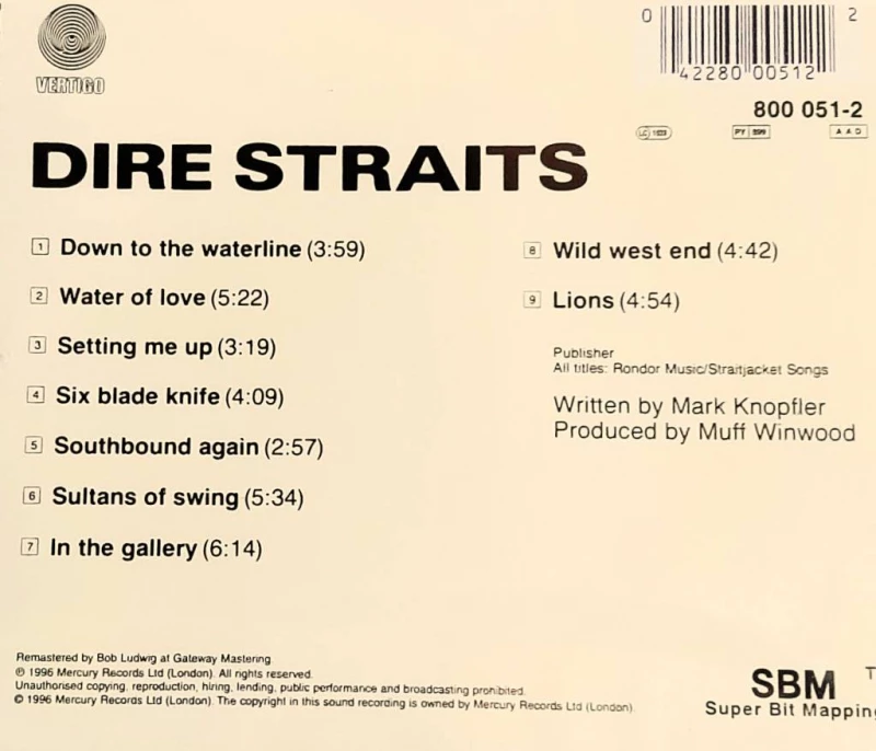 ⭐⭐⭐Polecam Pierwszy Kultowy Album CD Zespołu DIRE STRAITS CD, Gdańsk — 2/12